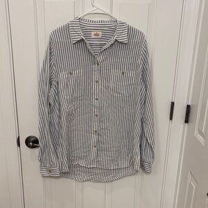 Marine Layer Striped Button Down Blouse